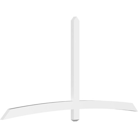 Ekena Millwork Bellingham Architectural Grade PVC Gable Bracket, 96"W x 48"H x 2"D x 4"F, 12/12 Pitch GBP096X48X0204BEL00